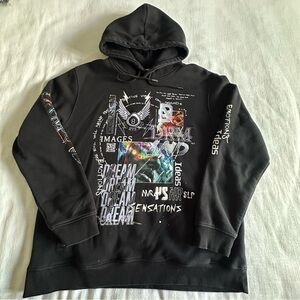 Dreamland Hoodie Mens 3XL Black Graphic Pullover Emotions Sensations Urban Art